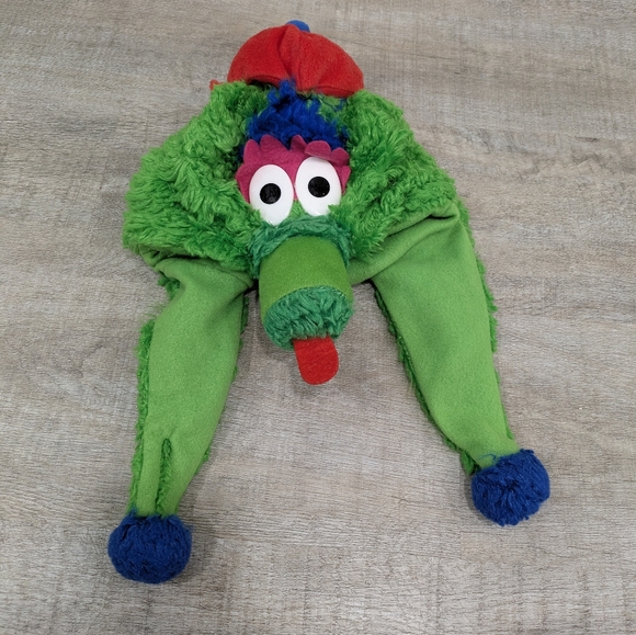 MLB Forever Collectables Philly Phanatic Green Furry Dangle Hat